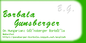 borbala gunsberger business card